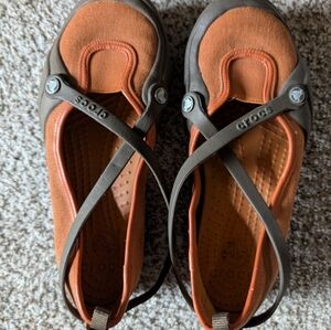 CROCS Orange and Brown Casual Flats